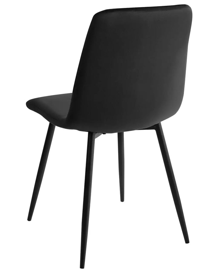 Set of 4 Dining Chairs Velvet Black Selena