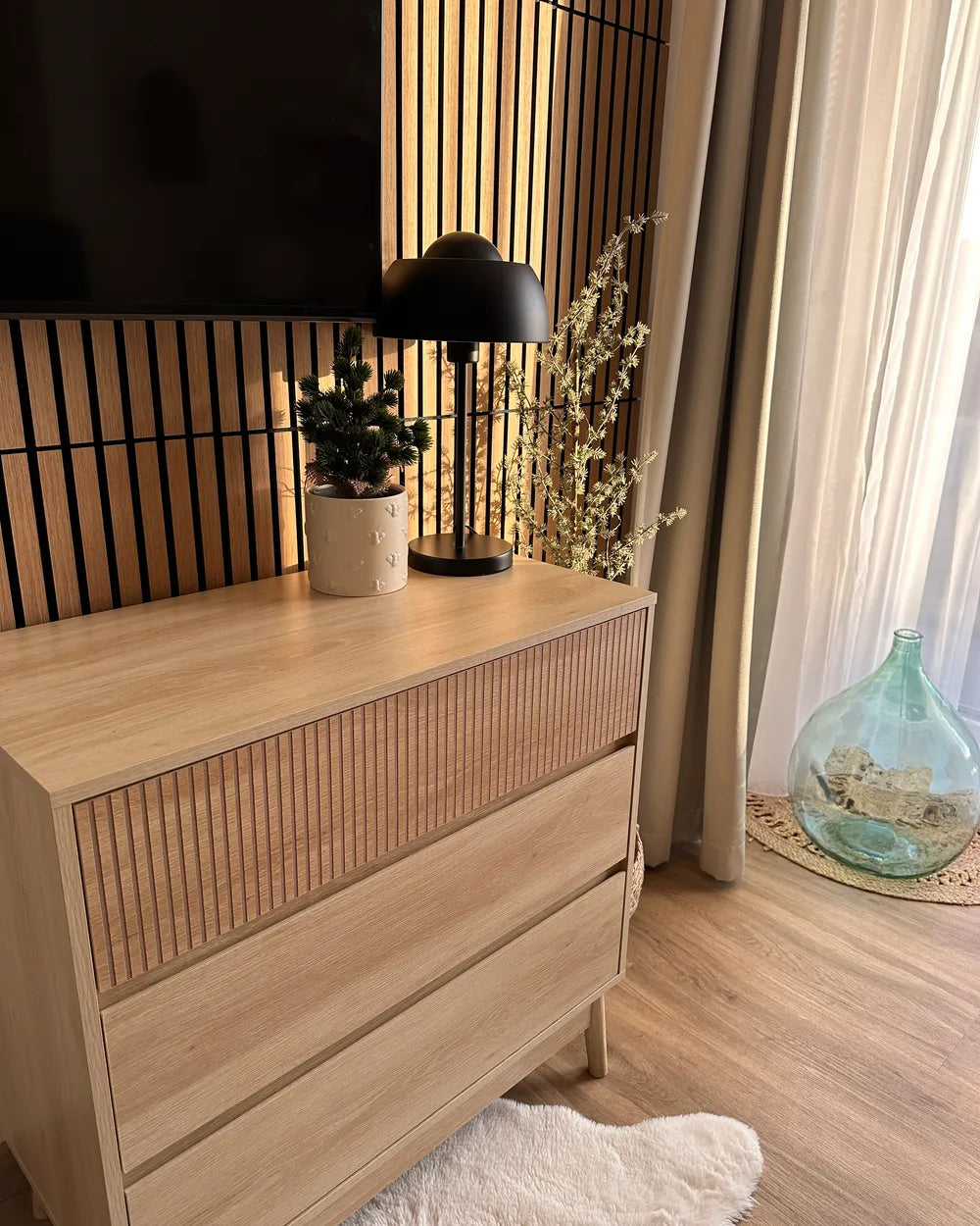 3 Drawer Chest Light Brown Rauch | Functional and Capacious Drawers