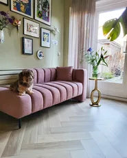 Right-Hand Chaise Lounge Fabric Pink Raley