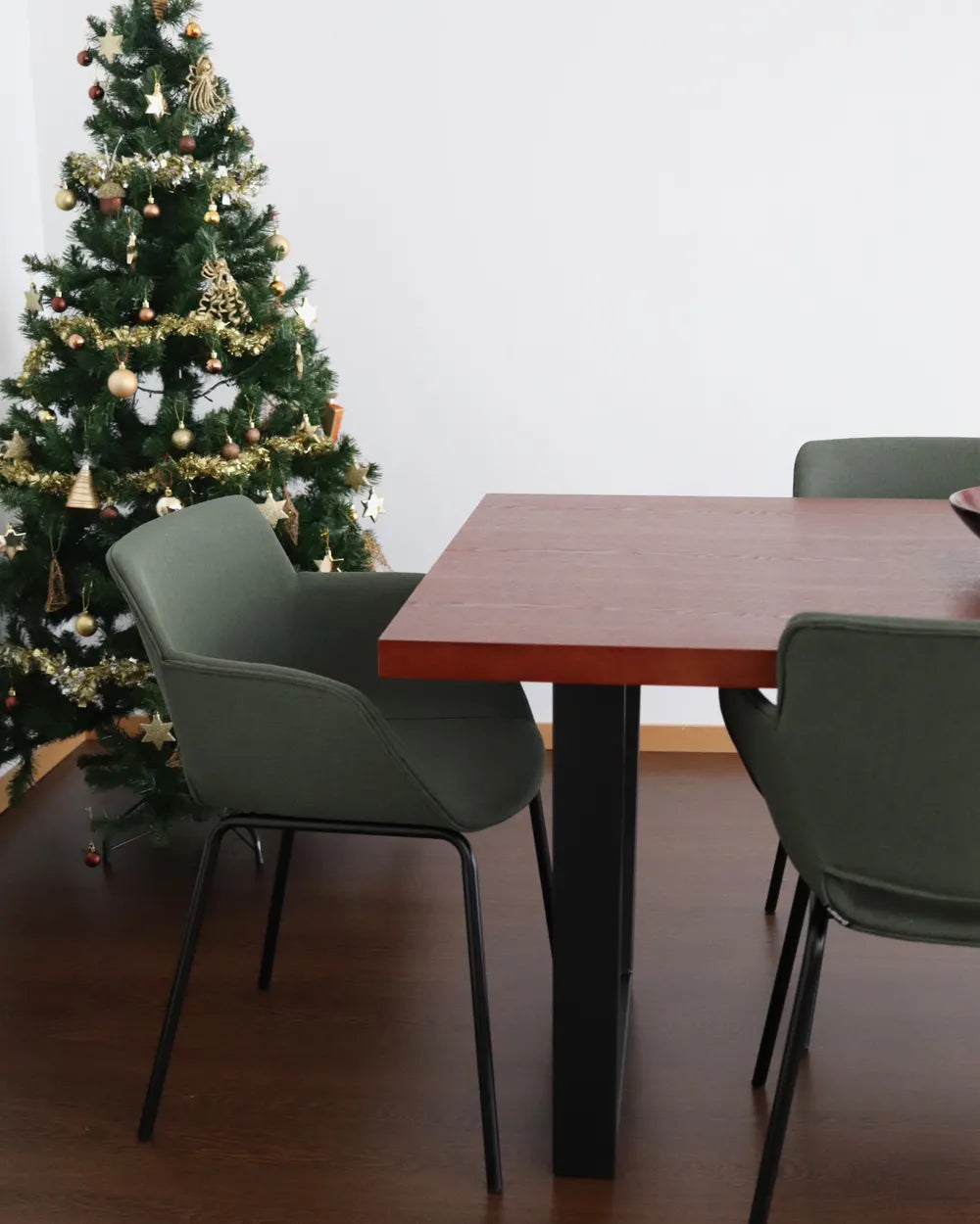 Set of 2 Dining Chairs Fabric Green Ed