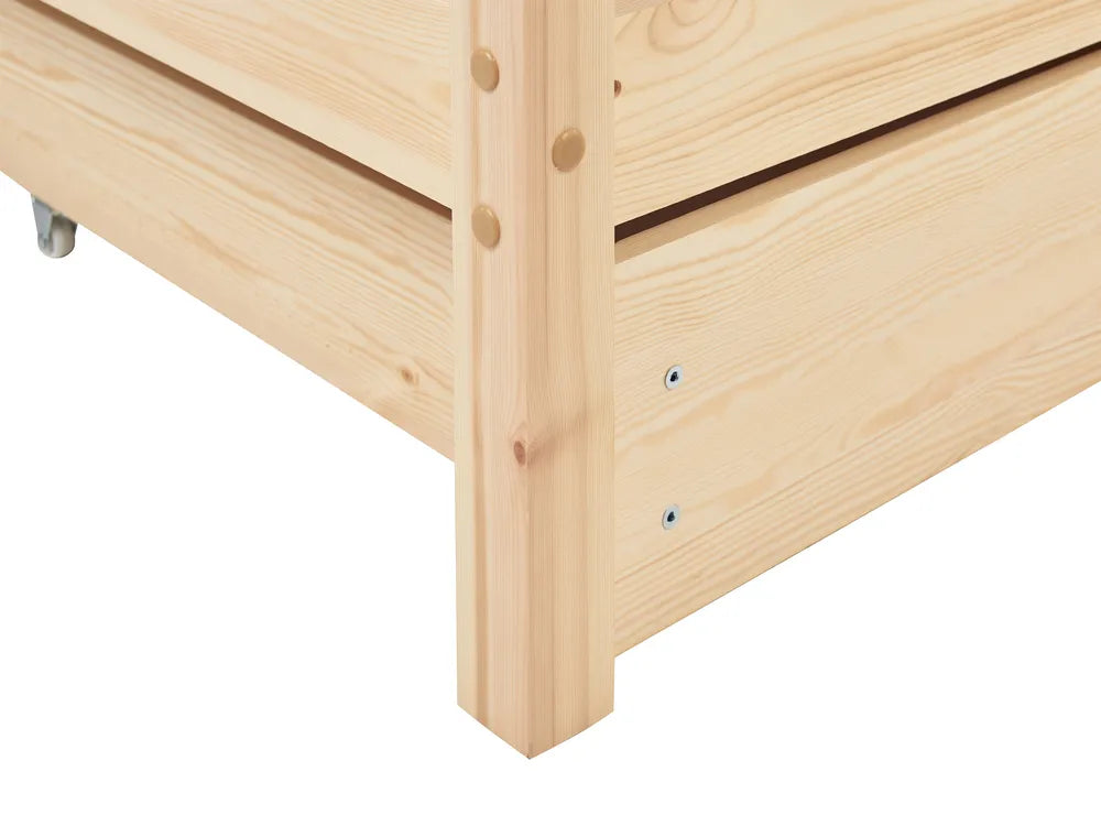 Bunk Bed with Drawers House Pine Wood  90 x 200 cm (EU Single) with Storage Light Brown Amburs