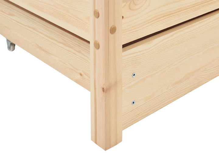 Bunk Bed with Drawers House Pine Wood  90 x 200 cm (EU Single) with Storage Light Brown Amburs