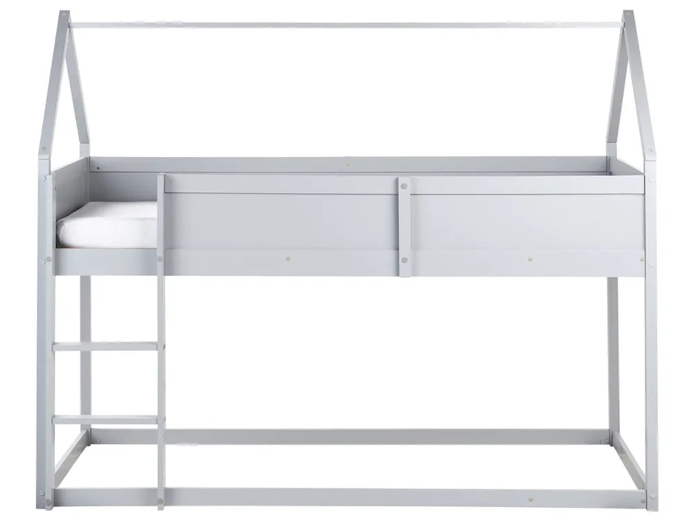 Mid Sleeper Bed House Pine Wood Schlemmer 90 x 200 cm (EU Single) Grey