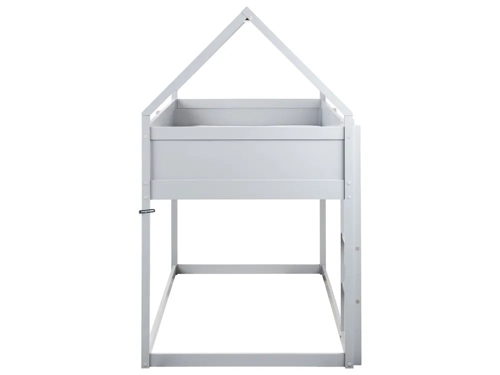 Mid Sleeper Bed House Pine Wood Schlemmer 90 x 200 cm (EU Single) Grey