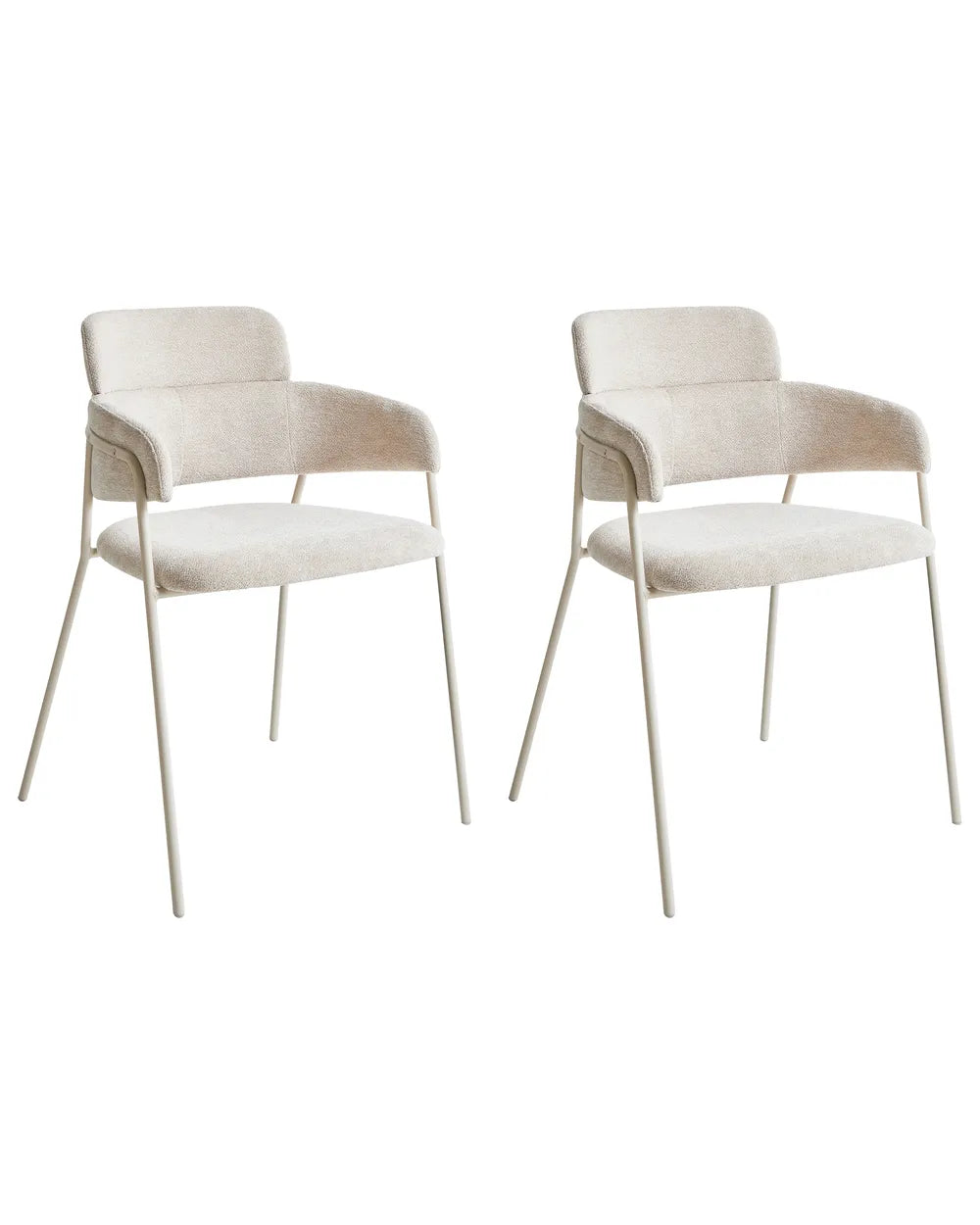 Set of 2 Dining Chairs Chenille Light Beige Avery