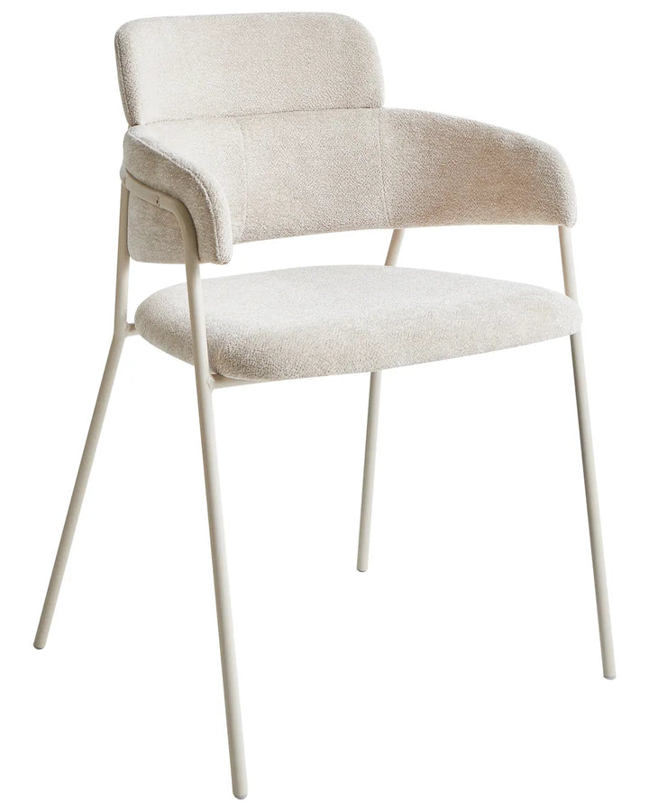 Set of 2 Dining Chairs Chenille Light Beige Avery