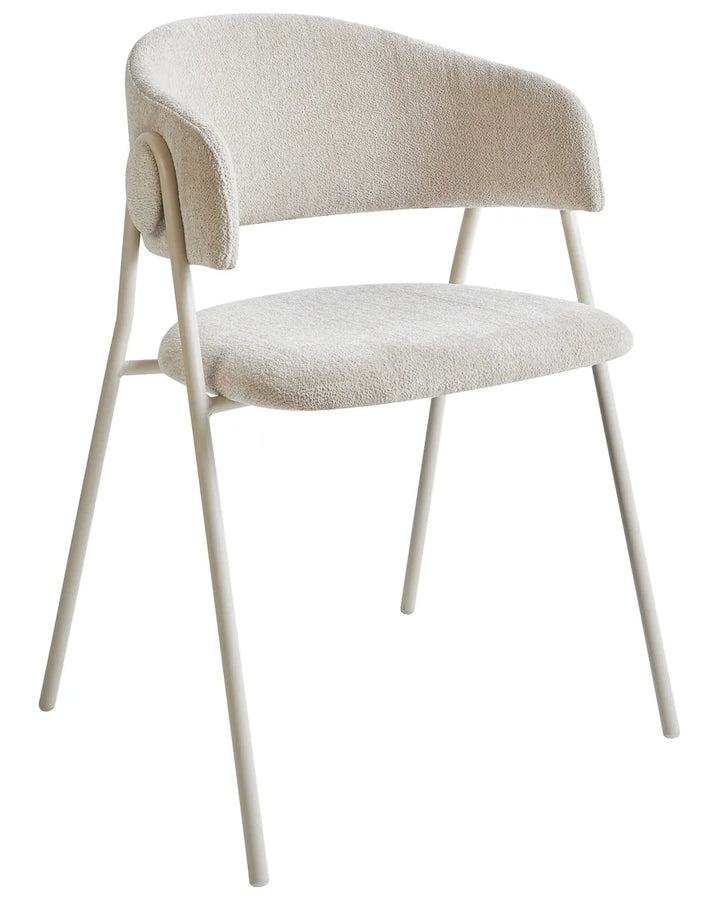 Set of 2 Dining Chairs Chenille Light Beige Caren