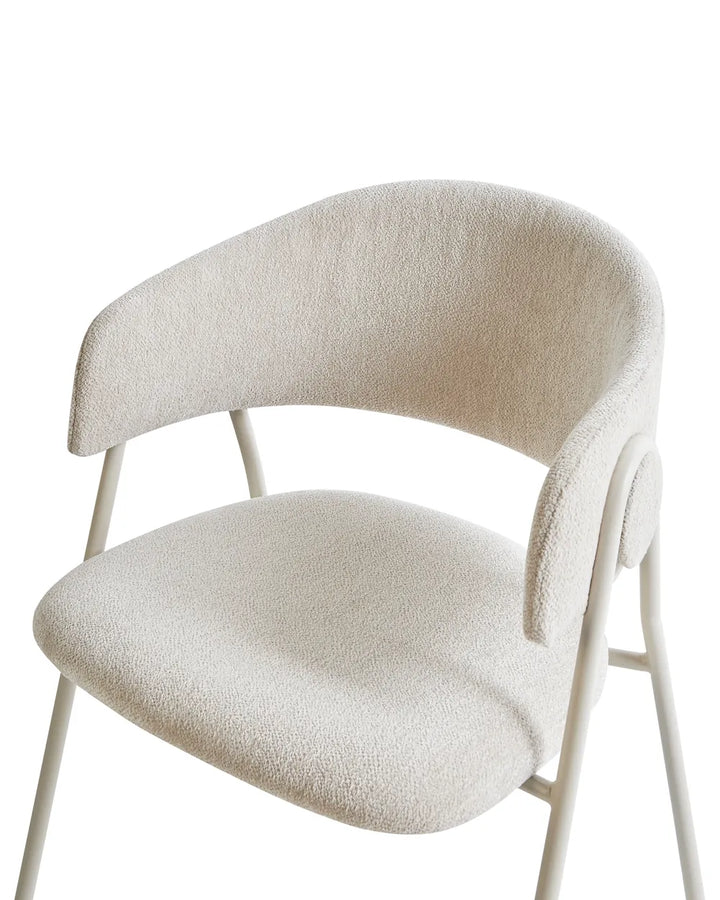 Set of 2 Dining Chairs Chenille Light Beige Caren