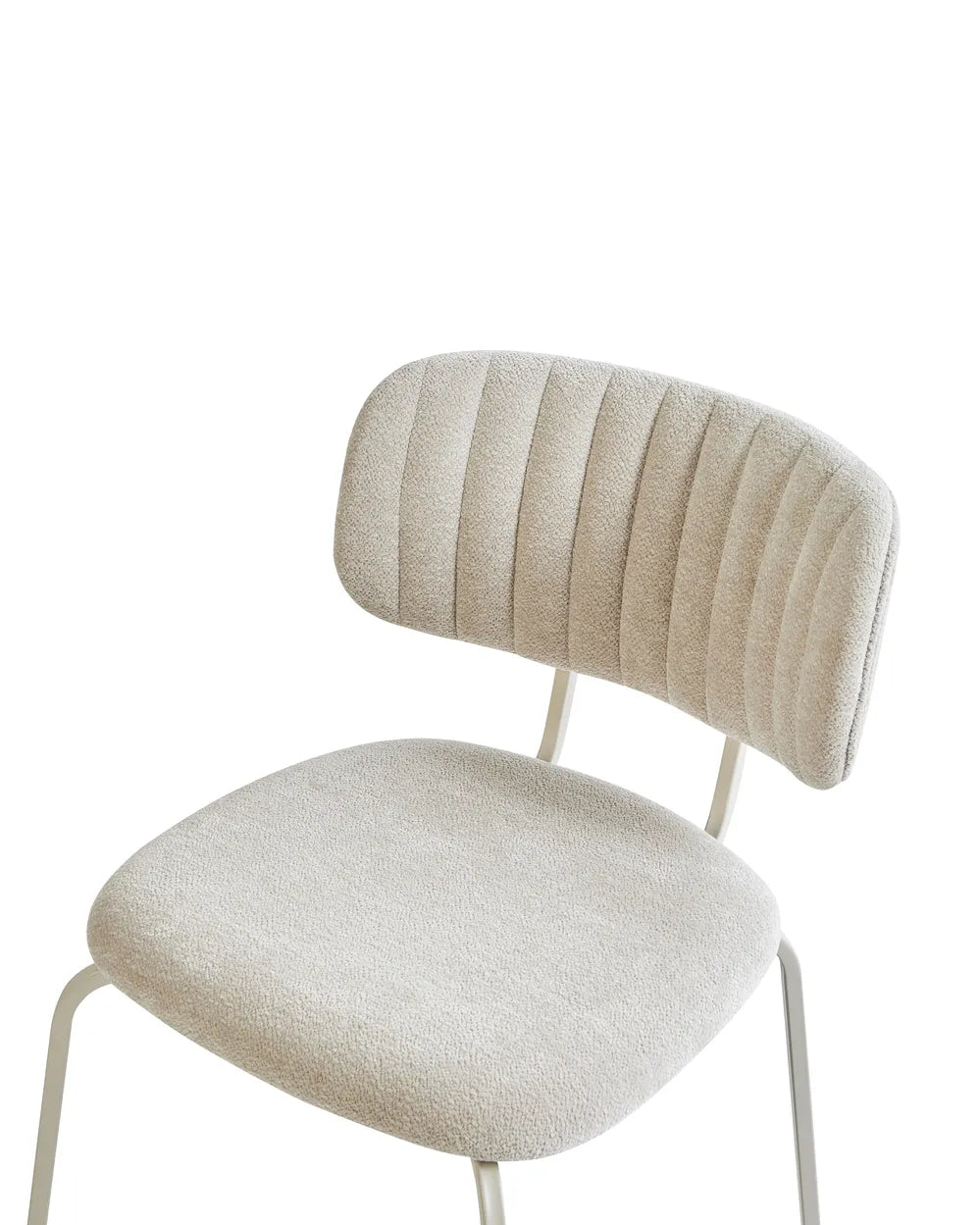 Set of 2 Dining Chairs Chenille Light Beige Jack
