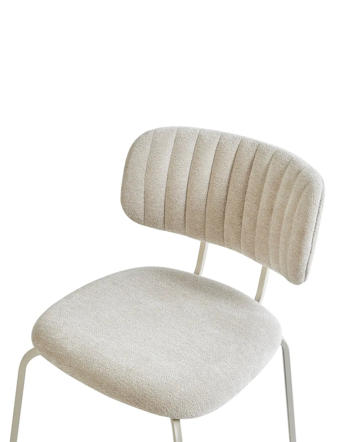 Set of 2 Dining Chairs Chenille Light Beige Jack