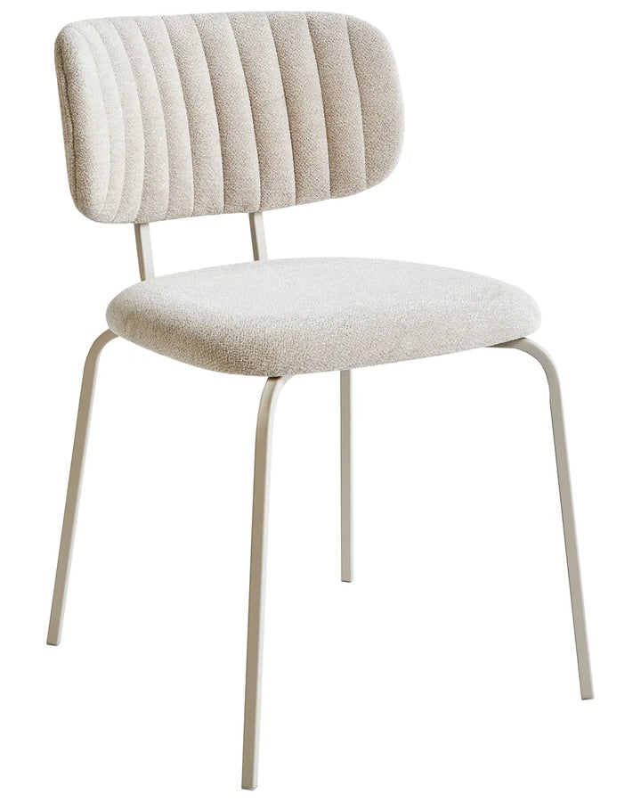 Set of 2 Dining Chairs Chenille Light Beige Jack