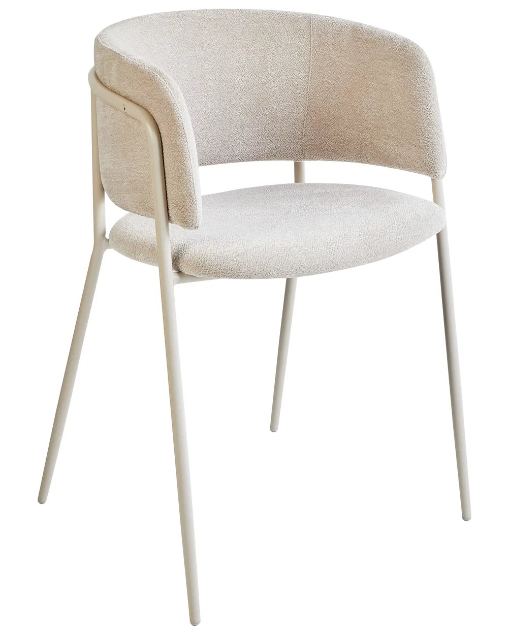 Set of 2 Dining Chairs Chenille Light Beige Nelly