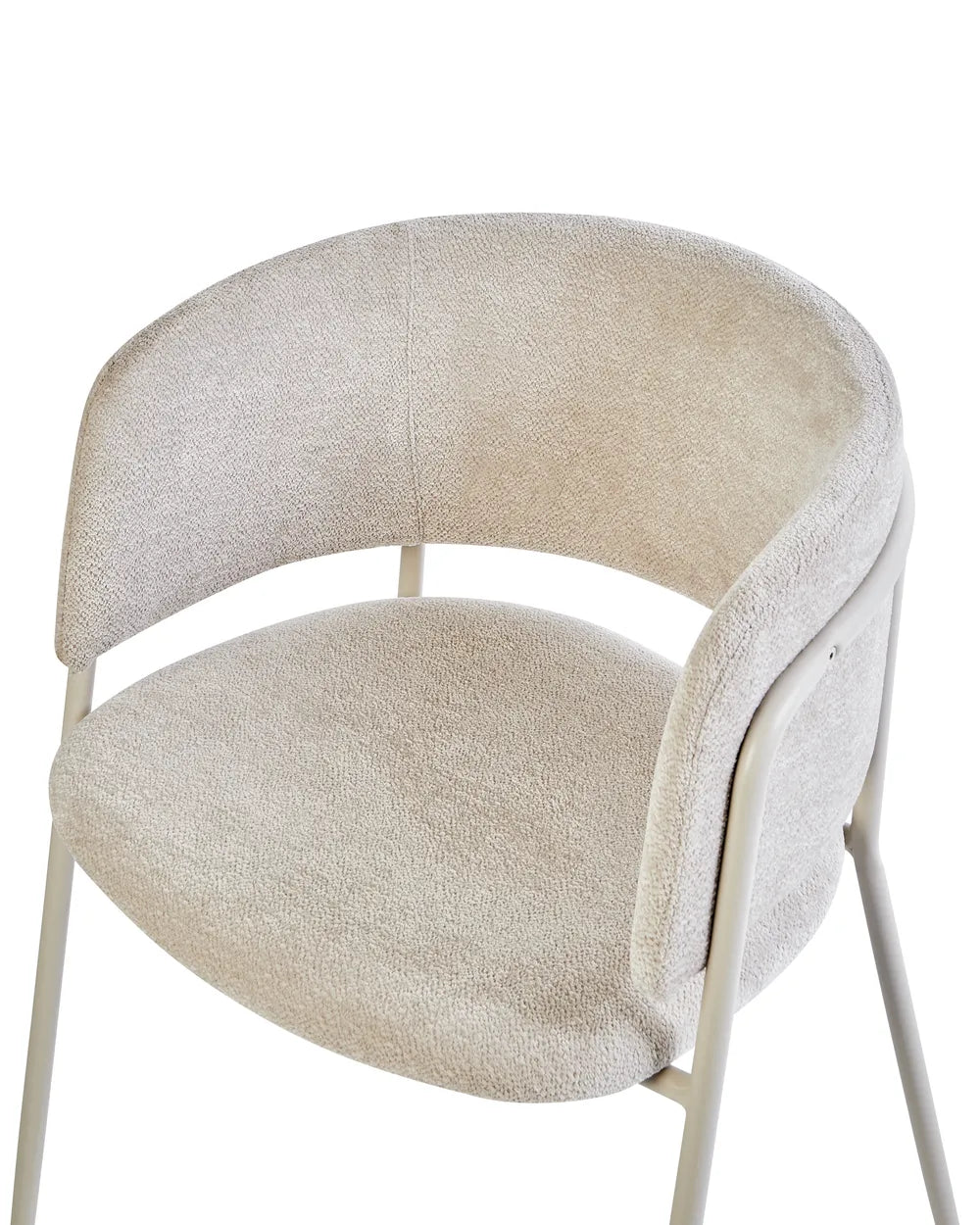 Set of 2 Dining Chairs Chenille Light Beige Nelly