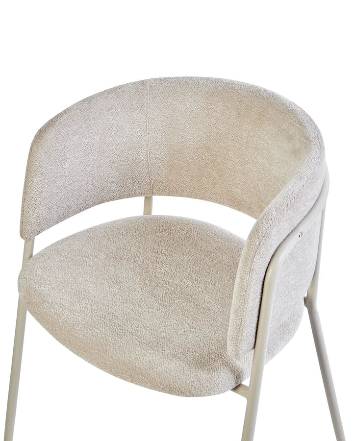 Set of 2 Dining Chairs Chenille Light Beige Nelly