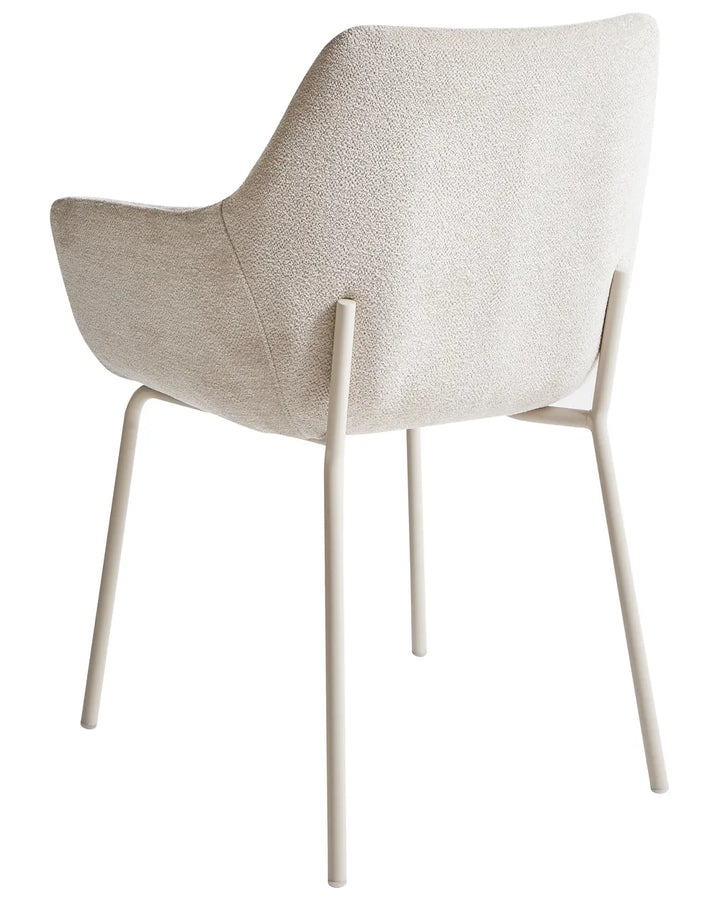 Set of 2 Dining Chairs Chenille Light Beige Tille