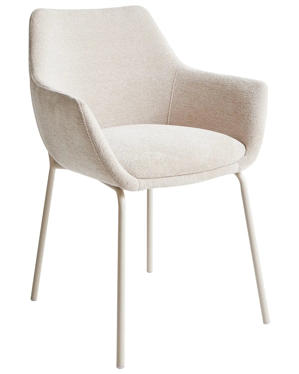 Set of 2 Dining Chairs Chenille Light Beige Tille