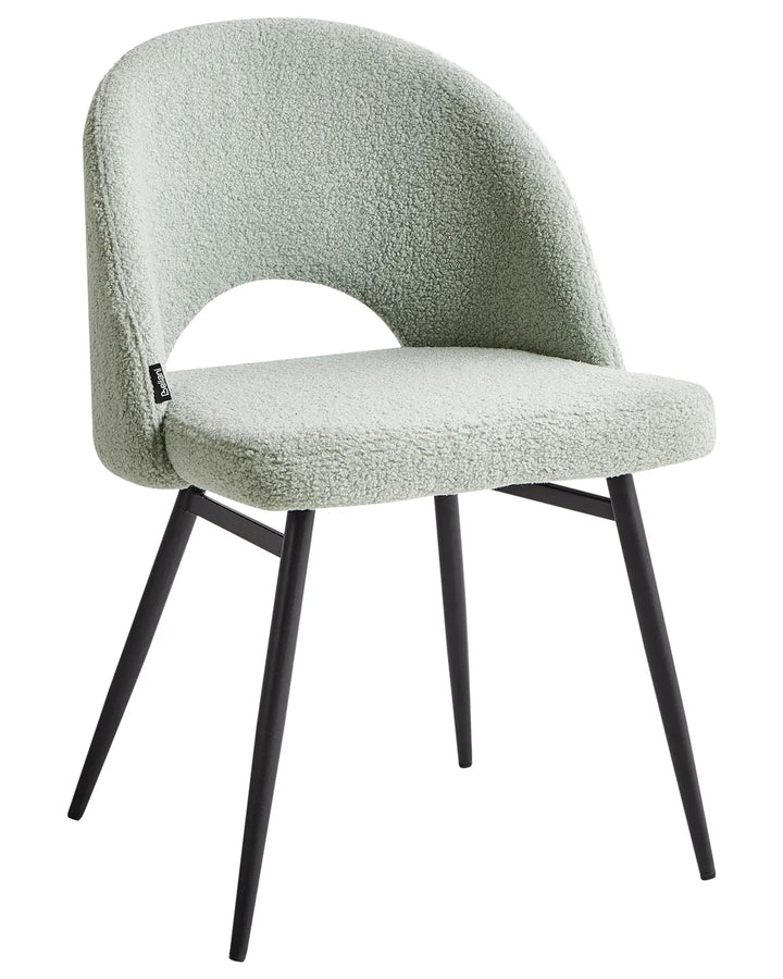 Set of 2 Dining Chairs Boucle Light Green Trix