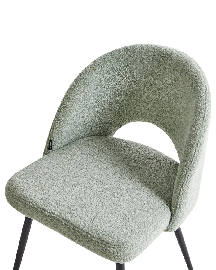 Set of 2 Dining Chairs Boucle Light Green Trix