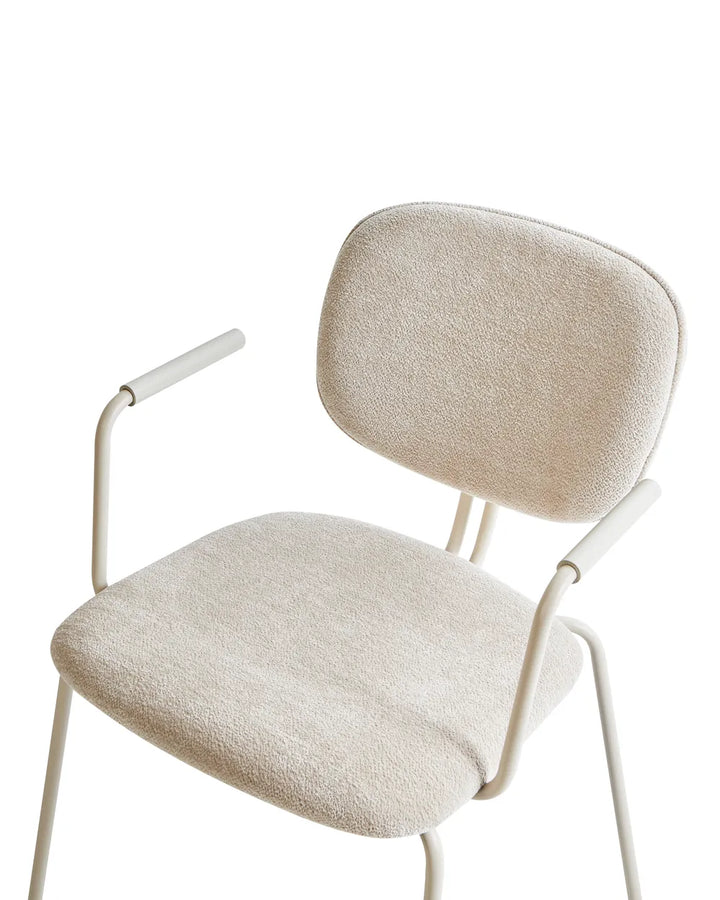 Set of 2 Dining Chairs Chenille Light Beige Irene