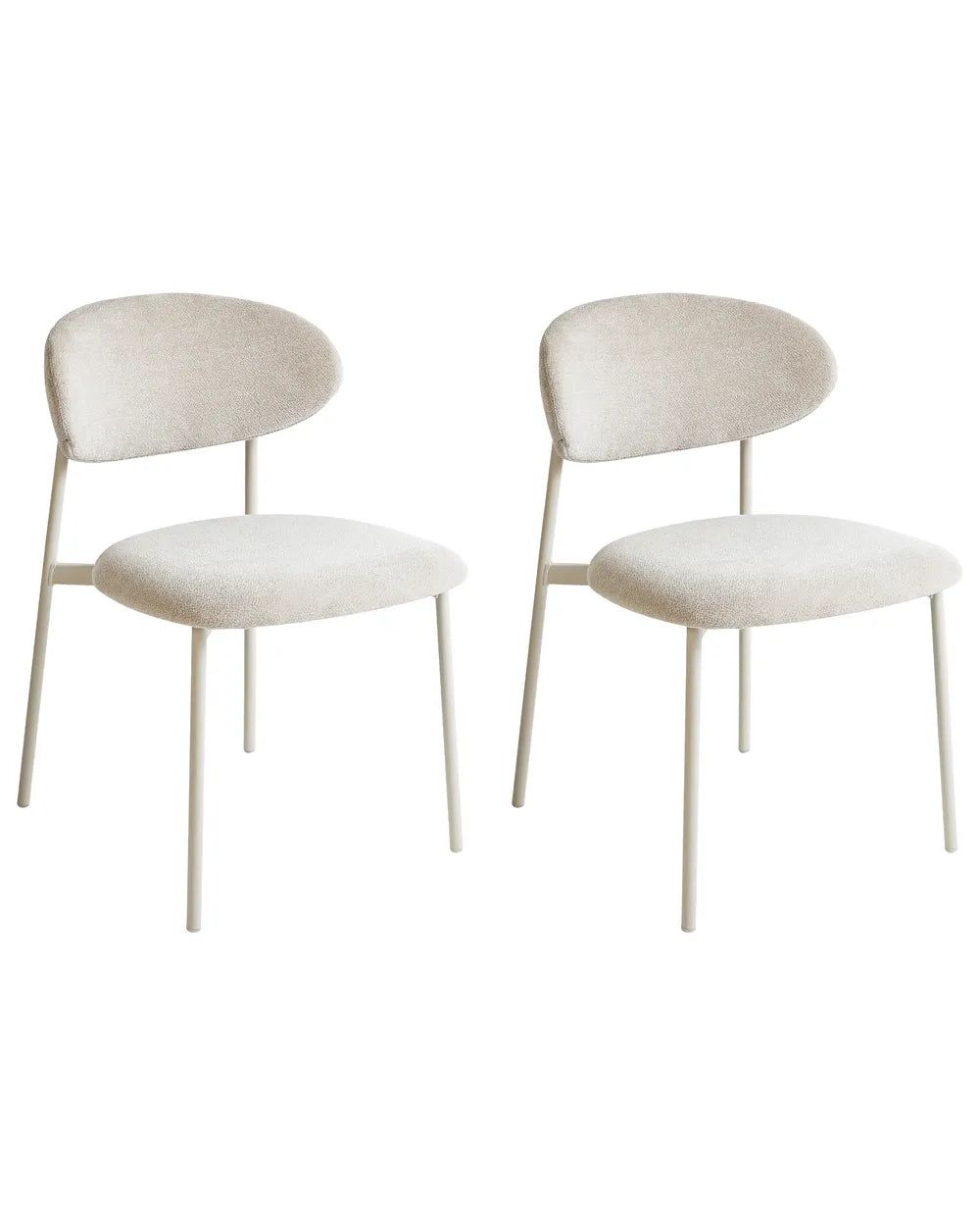 Set of 2 Dining Chairs Chenille Light Beige Ashley