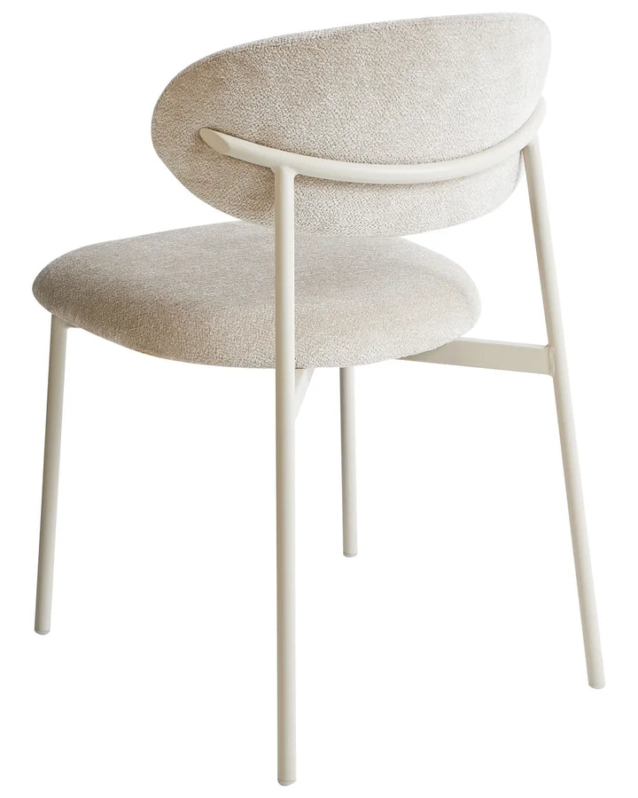 Set of 2 Dining Chairs Chenille Light Beige Ashley