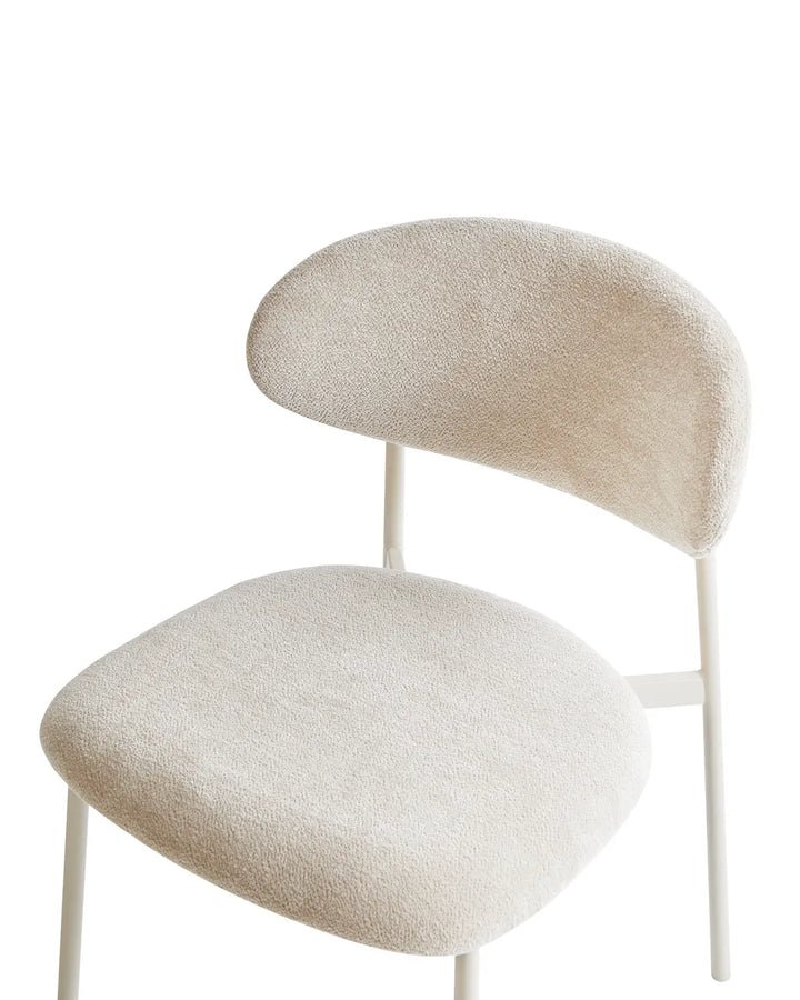 Set of 2 Dining Chairs Chenille Light Beige Ashley
