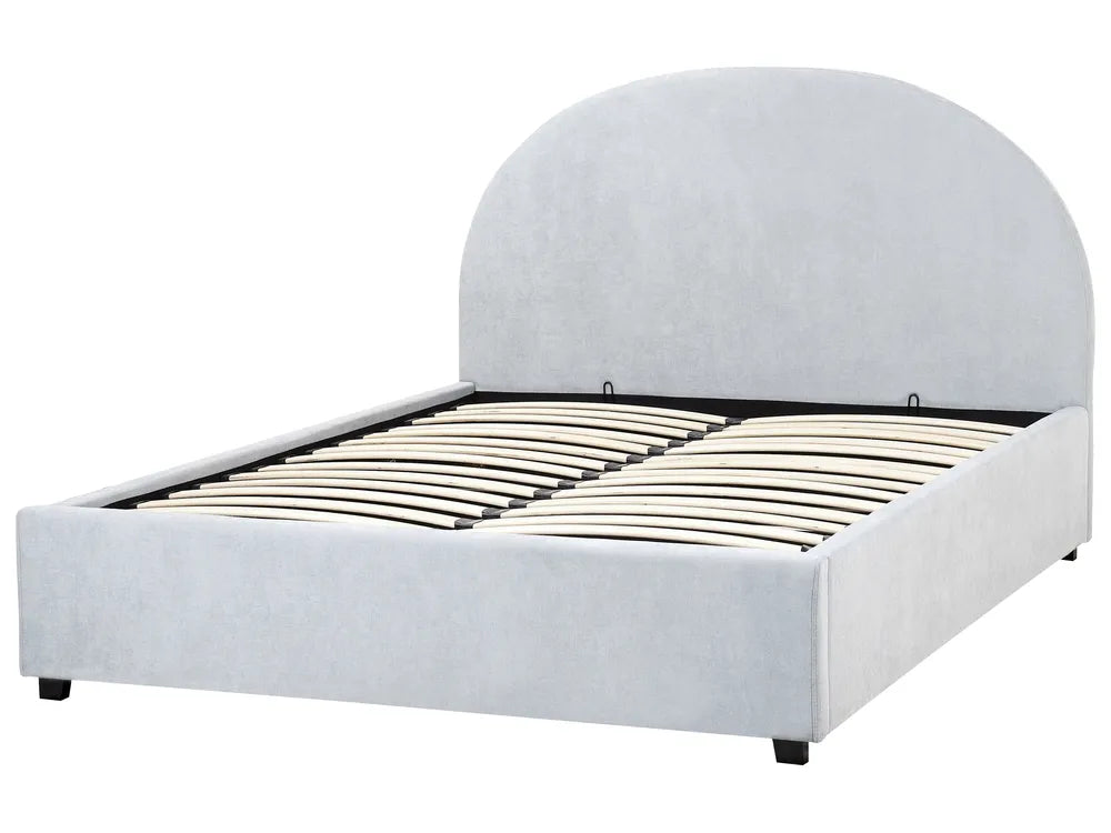 Ottoman Bed Chenille 140 x 200 cm (EU Double) Light Blue Strandy