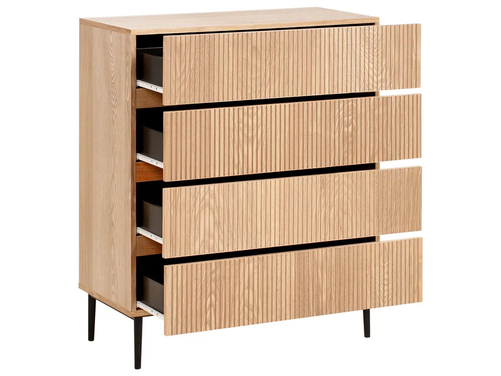 4 Drawer Chest Natural Ash Wood Durable Material Travero