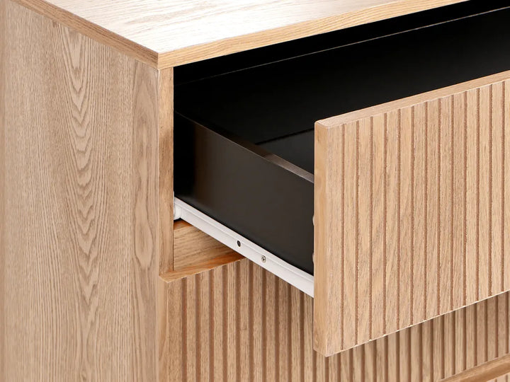 4 Drawer Chest Natural Ash Wood Durable Material Travero