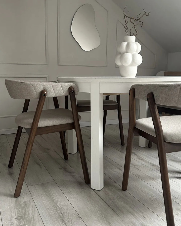 Set of 2 Dining Chairs Fabric Dark Brown/ Beige Irish