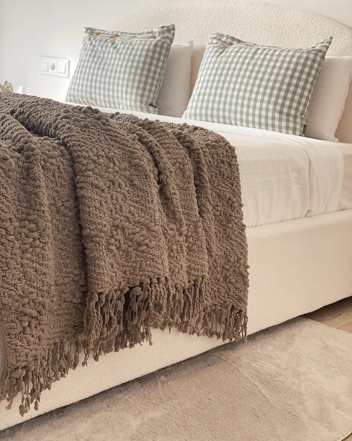 Ottoman Bed Boucle 180 x 200 cm (EU Super King) Off-White Strandy