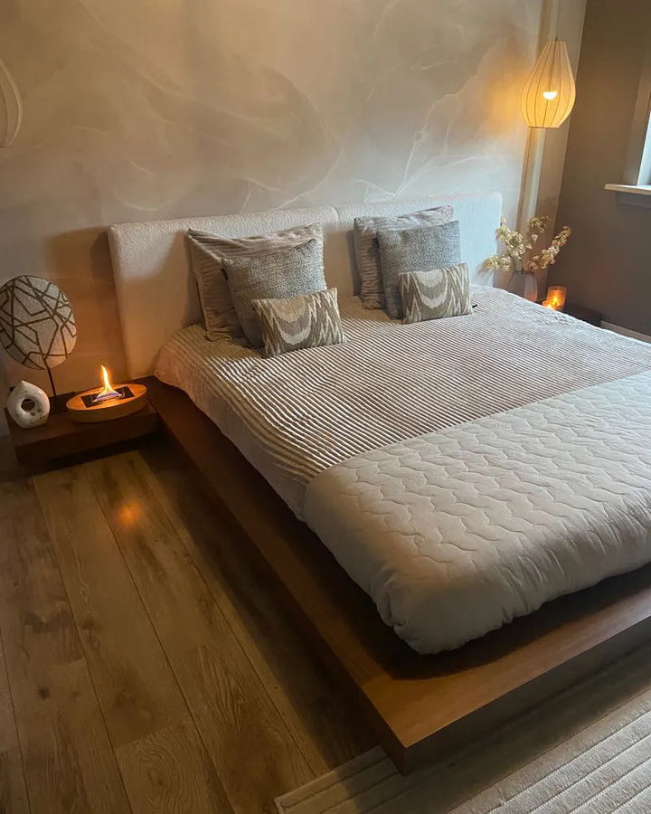 Waterbed Boucle 180 x 200 cm (EU Super King) Brown Ash Wood Olivia