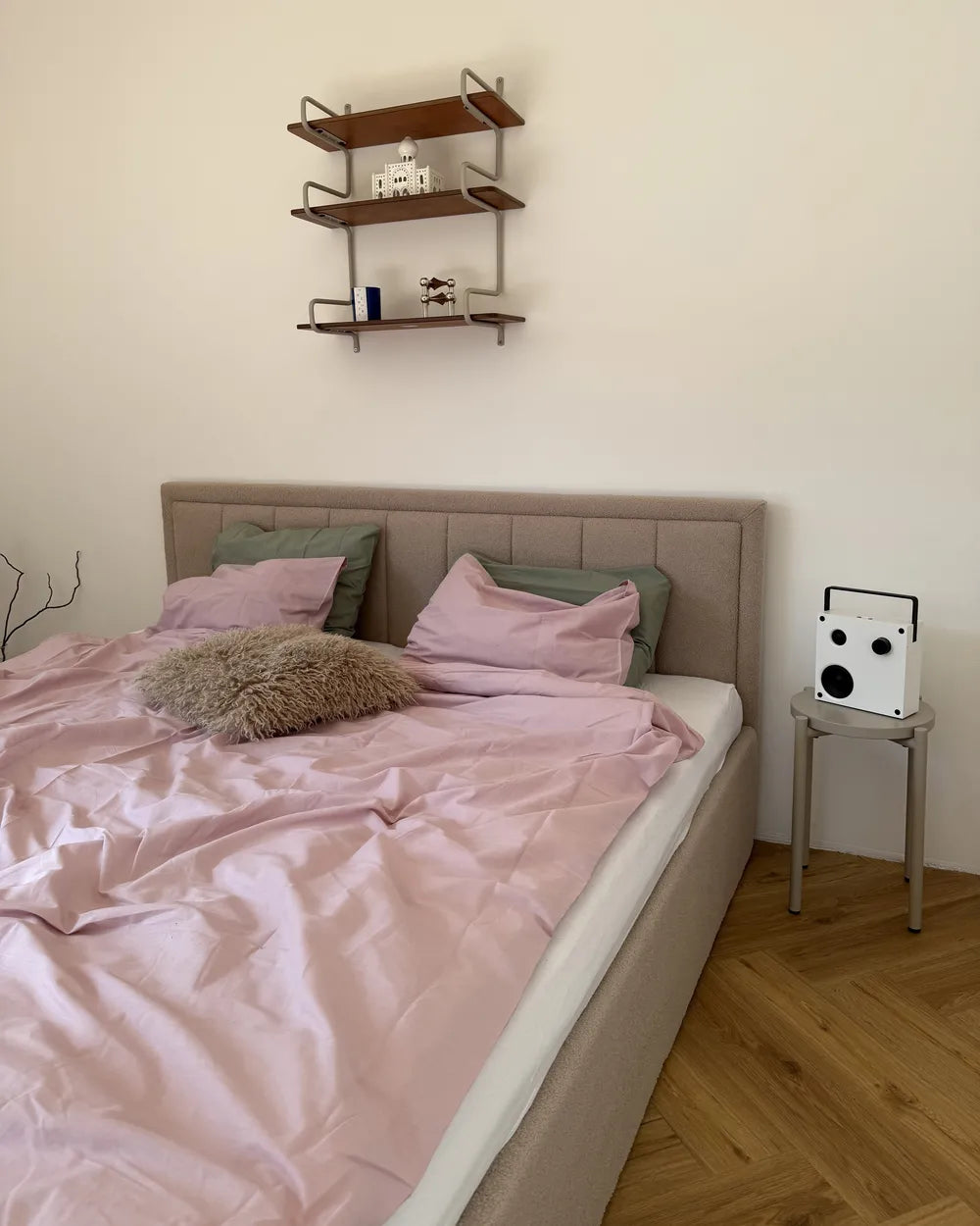 Ottoman Bed Boucle 180 x 200 cm (EU Super King) Beige Syll