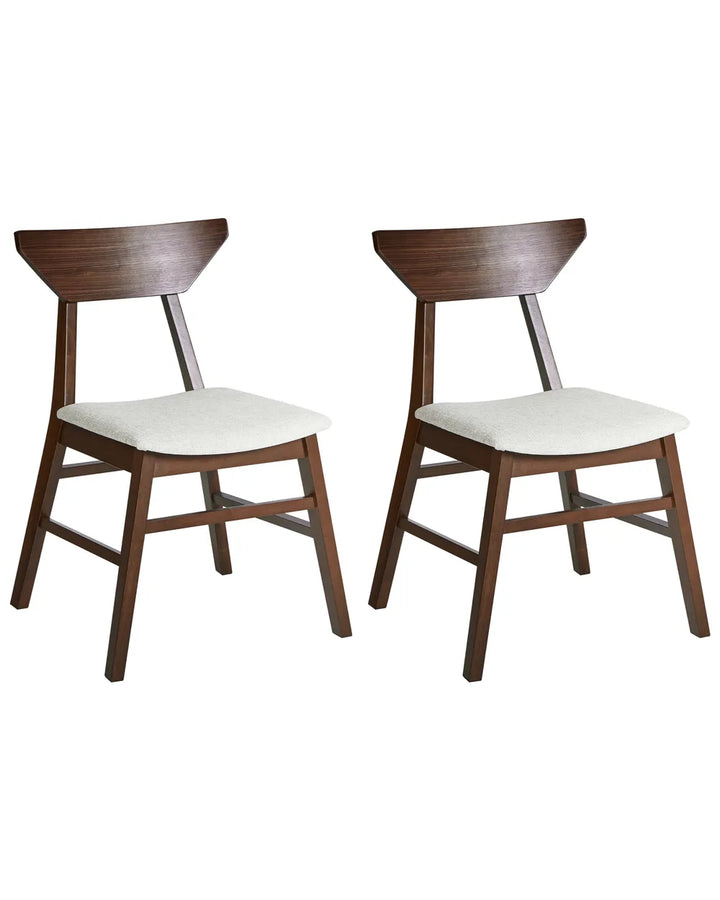 Set of 2 Dining Chairs Wood Dark Brown James