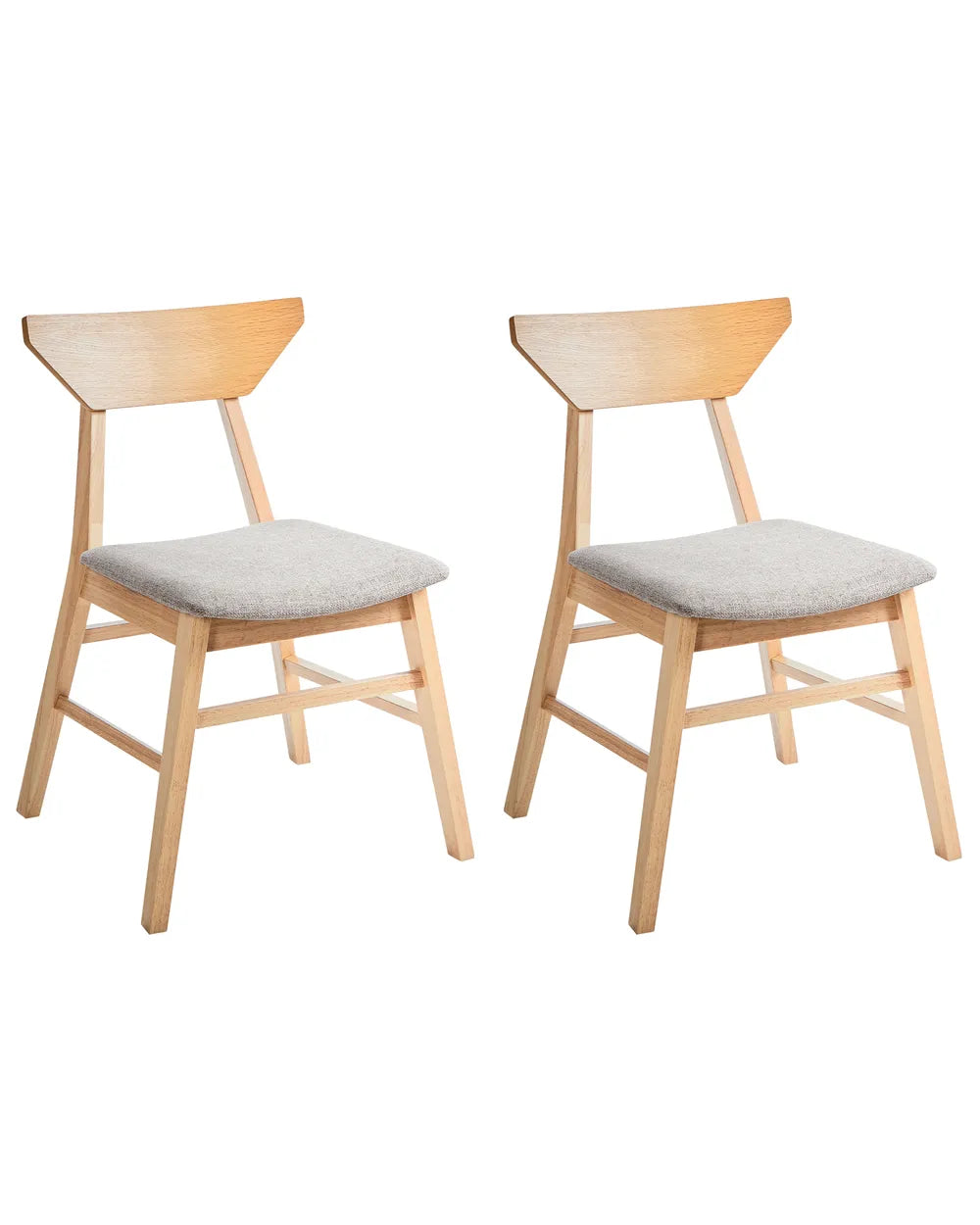 Set of 2 Dining Chairs Wood Light Brown James
