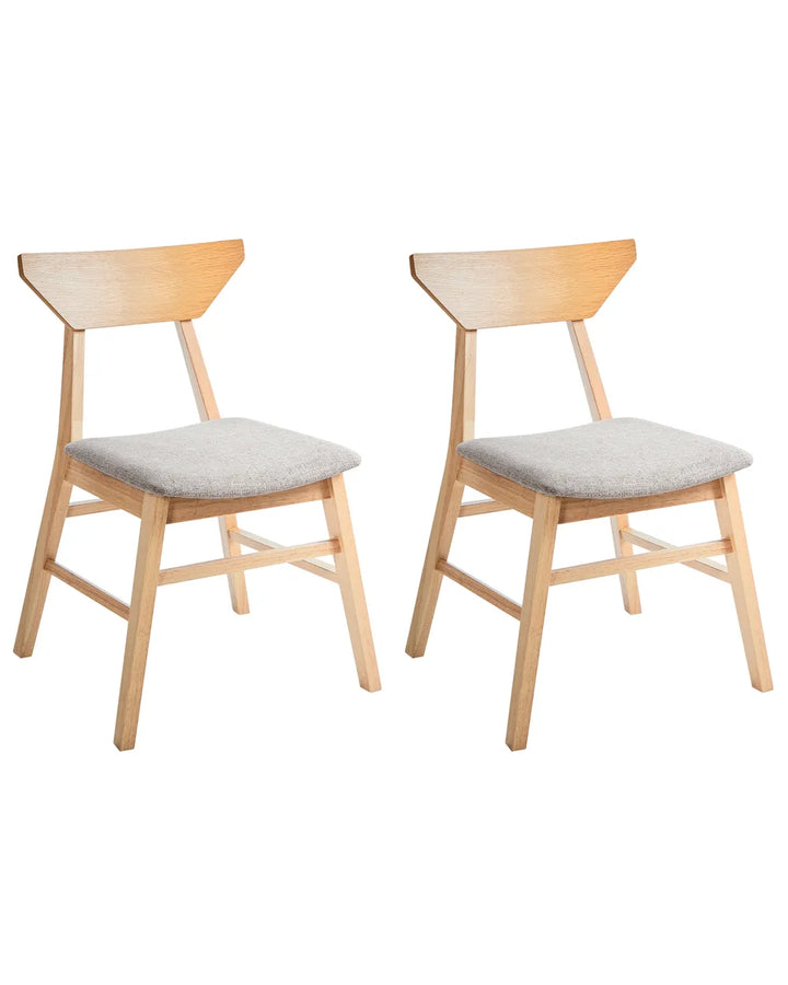 Set of 2 Dining Chairs Wood Light Brown James