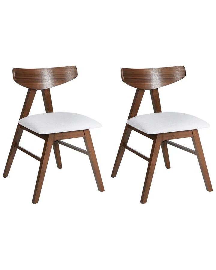 Set of 2 Dining Chairs  Wood Dark Brown/ Grey David