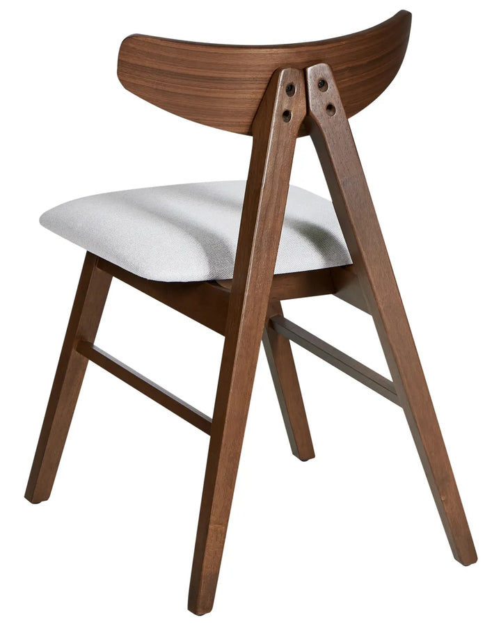 Set of 2 Dining Chairs  Wood Dark Brown/ Grey David