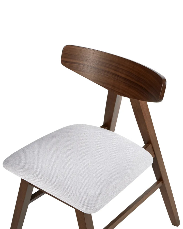Set of 2 Dining Chairs  Wood Dark Brown/ Grey David