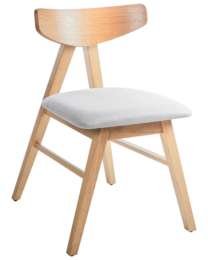 Set of 2 Dining Chairs Wood Light Brown/ Grey David