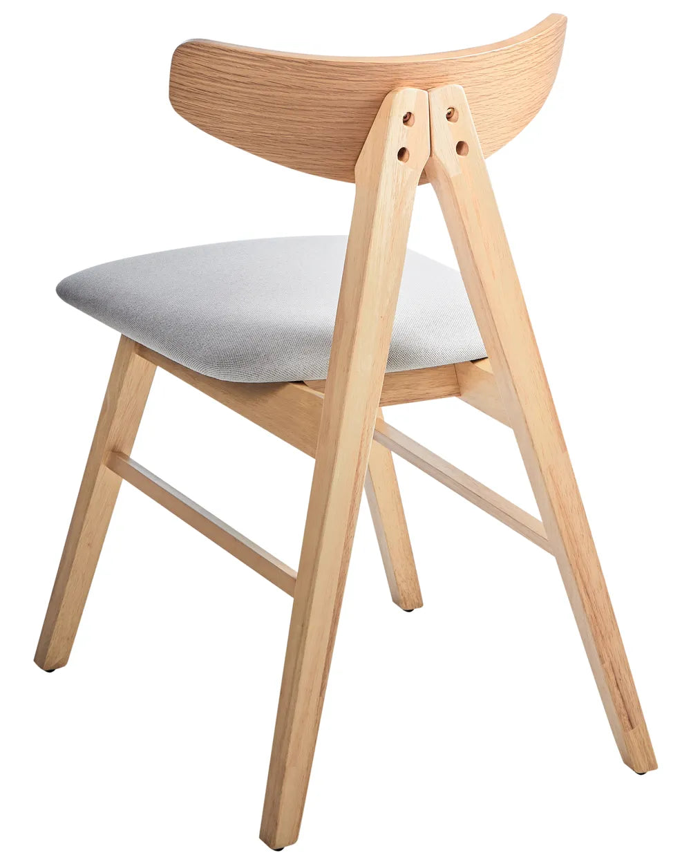 Set of 2 Dining Chairs Wood Light Brown/ Grey David