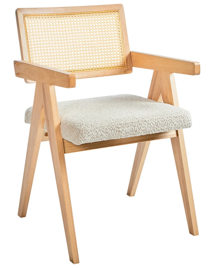 Set of 2 Dining Chairs Wood Light Brown/ Beige Bernie
