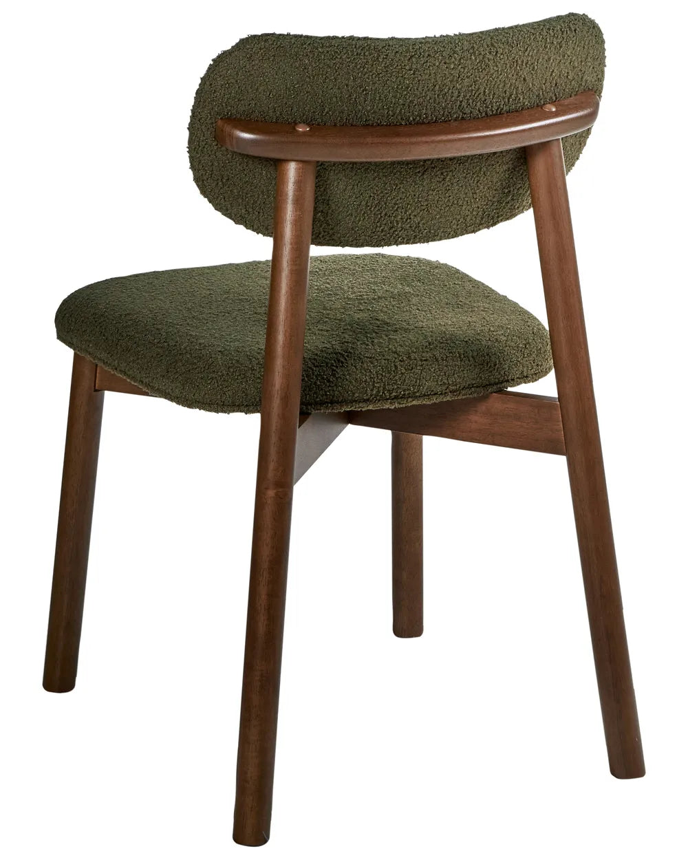 Set of 2 Dining Chairs Boucle Brown/ Green Vea