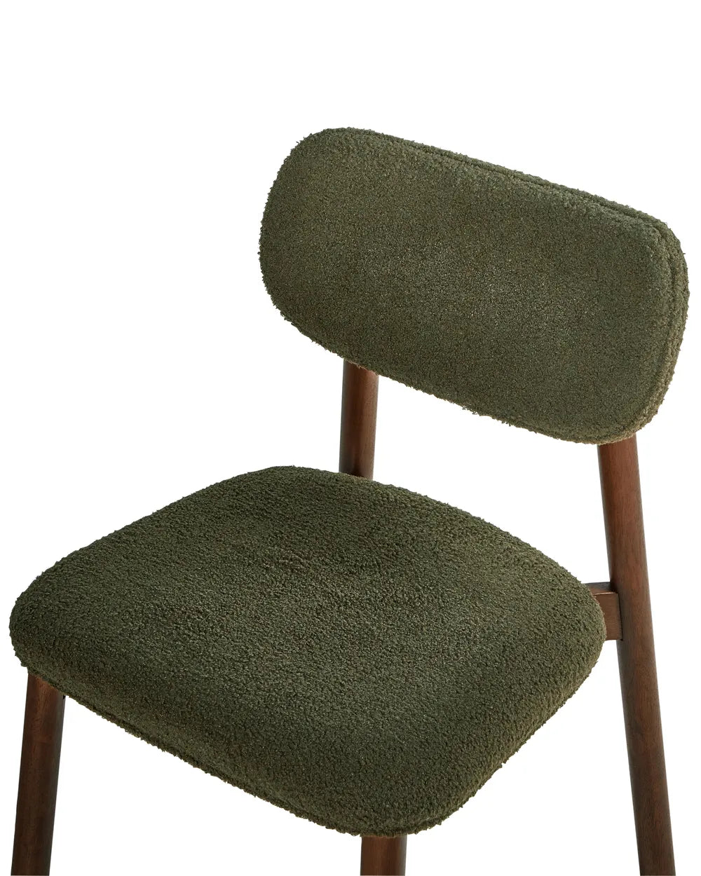 Set of 2 Dining Chairs Boucle Brown/ Green Vea