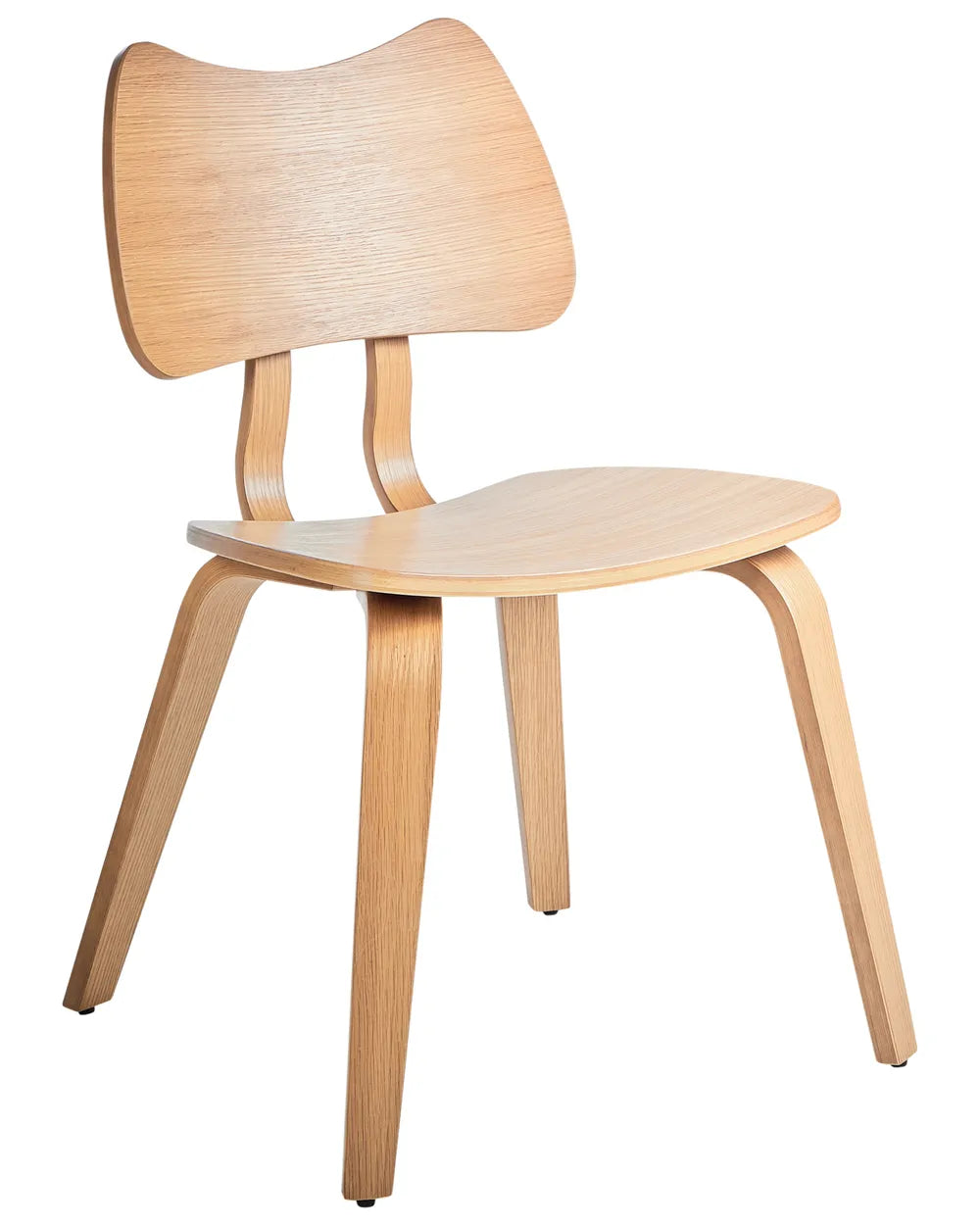 Set of 2 Dining Chairs Wood Light Brown Lea