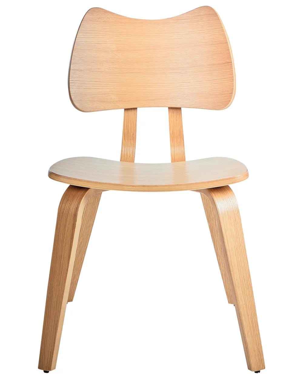 Set of 2 Dining Chairs Wood Light Brown Lea