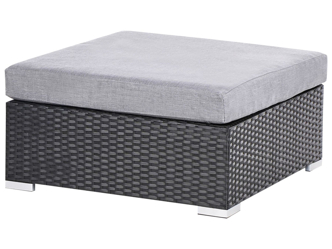 Garden Corner Sofa with Table 4 Seater SANO Left Hand PE Rattan Black