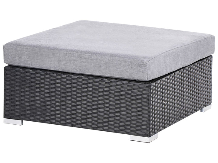 Garden Corner Sofa with Table 4 Seater SANO Left Hand PE Rattan Black