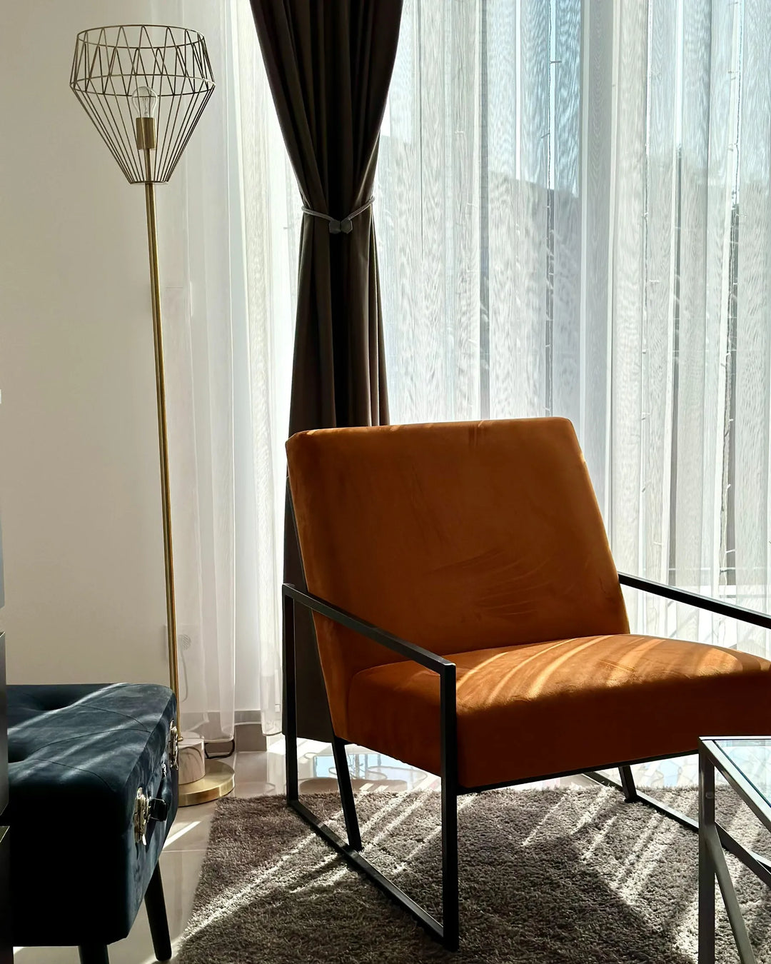 Delary Armchair Velvet Orange