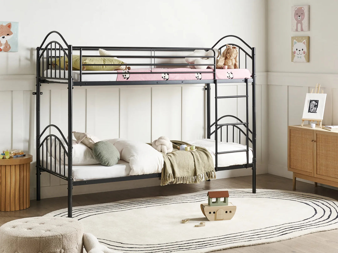 Bunk Bed Metal Austino 90 x 200 cm (EU Single) Black